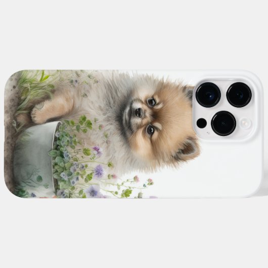 SCHATTIGE WATERVERF RED POMERANIAN PUPPY DOG Case-Mate iPhone CASE (Achterkant (horizontaal))