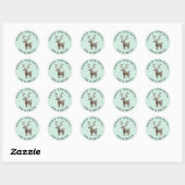 Schattige waterverf rendieren | Zeegroen of elke k Ronde Sticker (Vel)
