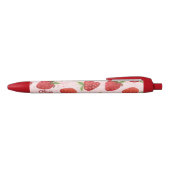 Schattige Waterverf Rode Aardbeien Script Naam  Zwarte Inkt Pen (Bovenkant)