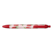 Schattige Waterverf Rode Aardbeien Script Naam  Zwarte Inkt Pen (Achterkant)