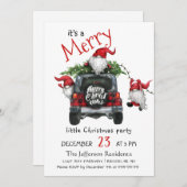 Schattige waterverf rode kabouters kleine kerstfee kaart (Voorkant / Achterkant)