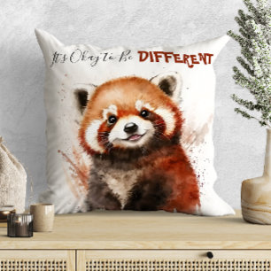 Schattige waterverf rode panda- nursery motivatie kussen