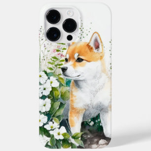 SCHATTIGE WATERVERF RODE WITTE SHIBA INU PUPPY Case-Mate iPhone 14 PRO MAX HOESJE