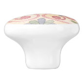 Schattige waterverf roze en blauw keramische knop (Zijkant)