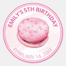 Schattige waterverf roze macaron verjaardag