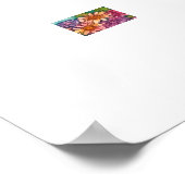 Schattige Waterverf Roze Mane Eenhoorn Bathtime Poster (Hoek)