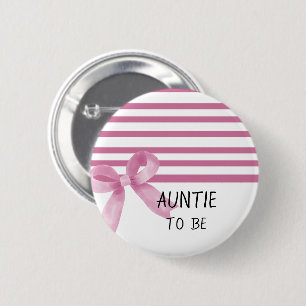 Schattige waterverf roze strik babyshower tante-in ronde button 5,7 cm