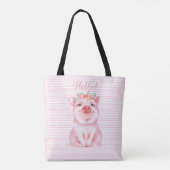 Schattige Waterverf Roze stropen Tote Bag (Achterkant)