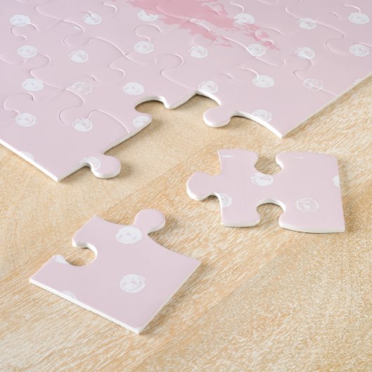 Schattige Waterverf Roze Varkens Gepersonaliseerd Legpuzzel (Zijkant)