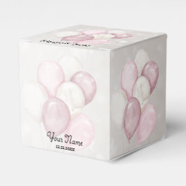 Schattige Waterverf Roze Witte Ballonnen Feest Bedankdoosjes