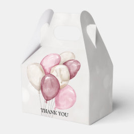 Schattige Waterverf Roze Witte Ballonnen Feest Bedankdoosjes