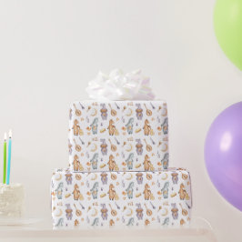 Schattige waterverf safari muzikale Afrikaanse die Cadeaupapier