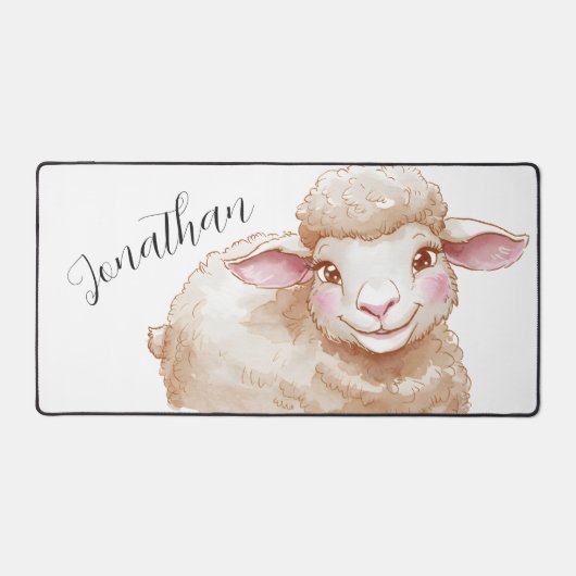 Schattige Waterverf schapen Bureaumat (Voorkant)