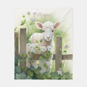 Schattige Waterverf Schilderlamp Witte bloemen Fleece Deken (Voorkant)