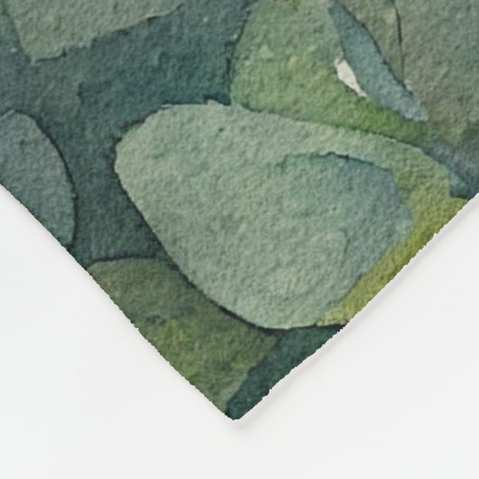 Schattige Waterverf Schilderlamp Witte bloemen Fleece Deken (Hoek)