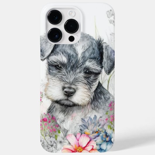 SCHATTIGE WATERVERF SCHNAUZER PUPPY DOG Case-Mate iPhone CASE (Achterkant)