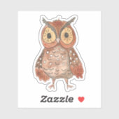 Schattige Waterverf Screech Uil Sticker (Vel)