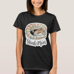 Schattige Waterverf Skink Moeder Blauwe Tong T-shirt