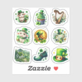 Schattige waterverf St. Patrick's Day Ierse set Sticker (Vel)
