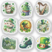 Schattige waterverf St. Patrick's Day Ierse set Sticker (Voorkant)