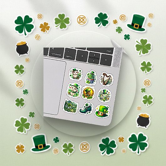 Schattige waterverf St. Patrick's Day Ierse set Sticker