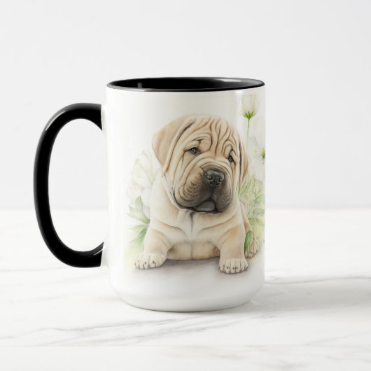 SCHATTIGE WATERVERF TAN SHAR PEI PUPPY DOG MOK (Links)