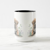 SCHATTIGE WATERVERF TAN SHAR PEI PUPPY DOG MOK (Midden)