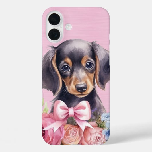 SCHATTIGE WATERVERF TECKEL PUPPY DOG Case-Mate iPhone CASE (Achterkant)