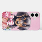 SCHATTIGE WATERVERF TECKEL PUPPY DOG Case-Mate iPhone CASE (Achterkant (horizontaal))