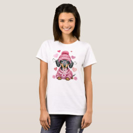 Schattige Waterverf teckel T-shirt