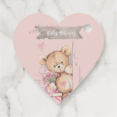 Schattige Waterverf Teddy Bear Baby shower Bedankjes Labels (Achterkant)