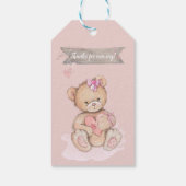 Schattige Waterverf Teddy Bear Baby shower Cadeaulabel (Achterkant)