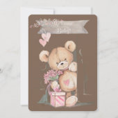 Schattige Waterverf Teddy Bear Baby shower Kaart (Voorkant)