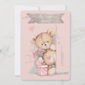 Schattige Waterverf Teddy Bear Baby shower Kaart (Voorkant)