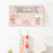 Schattige Waterverf Teddy Bear Baby shower Spandoek (Insitu)