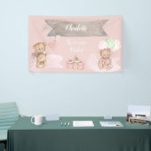 Schattige Waterverf Teddy Bear Baby shower Spandoek (Beurs)