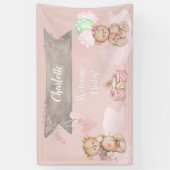 Schattige Waterverf Teddy Bear Baby shower Spandoek (Verticaal)