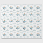 Schattige Waterverf teddybeer Cadeaupapier (Vlak)