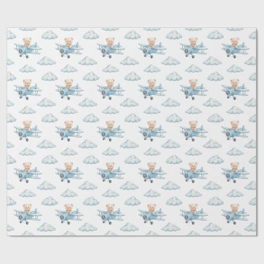 Schattige Waterverf teddybeer Cadeaupapier (Vlak)