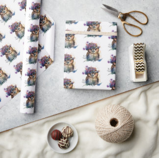 Schattige Waterverf Uil Cadeaupapier