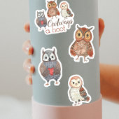 Schattige Waterverf Uilen Altijd een Hoot Sticker