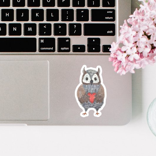 Schattige Waterverf Uilen Altijd een Hoot Sticker