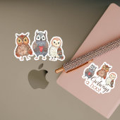 Schattige Waterverf Uilen Altijd een Hoot Sticker