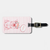 Schattige Waterverf Varken Bagagelabel (Voorkant horizontaal)