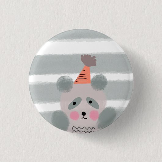 Schattige Waterverf Verjaardag Panda Ronde Button 3,2 Cm (Voorkant)