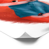 Schattige waterverf verlegen vos | Vos muurprint Poster (Hoek)