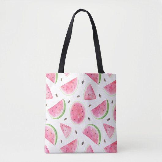 Schattige Waterverf Watermeloen Canvas tas (Voorkant)