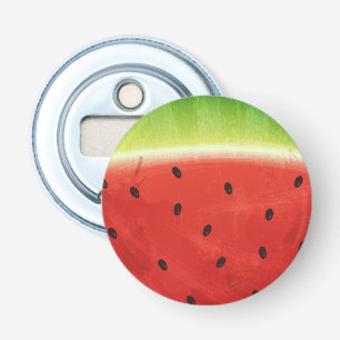 Schattige waterverf watermeloen enorme grappige pl button flesopener