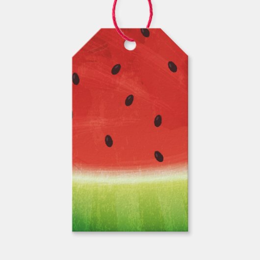 Schattige waterverf watermeloen enorme grappige pl cadeaulabel (Voorkant)