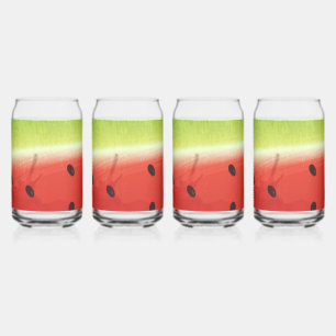 Schattige waterverf watermeloen reuzen grappige pl blikvorm glas